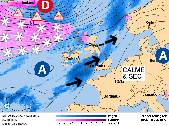 Carte météo Europe du 28/02/2022 à 1812