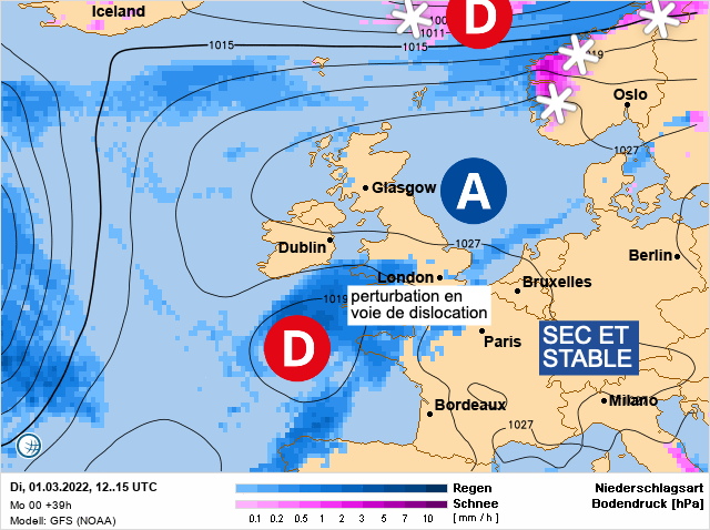 Carte météo Europe du 01/03/2022 à 1812