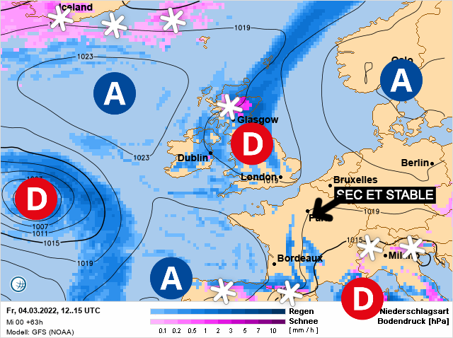Carte météo Europe du 04/03/2022 à 1812