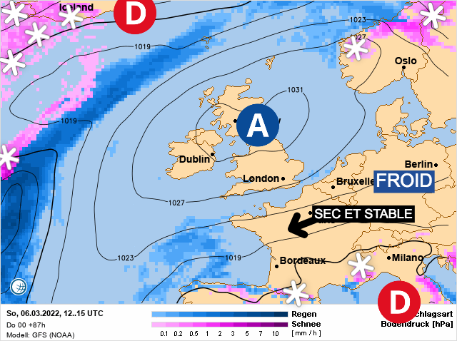 Carte météo Europe du 06/03/2022 à 1812