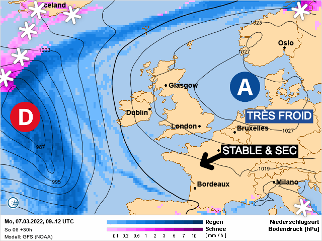Carte météo Europe du 07/03/2022 à 1812