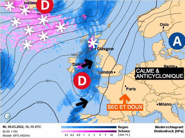 Carte météo Europe du 09/03/2022 à 1812