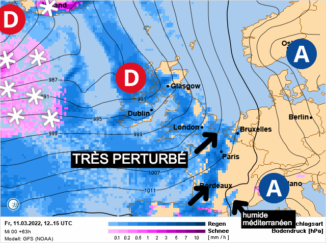 Carte météo Europe du 11/03/2022 à 1812