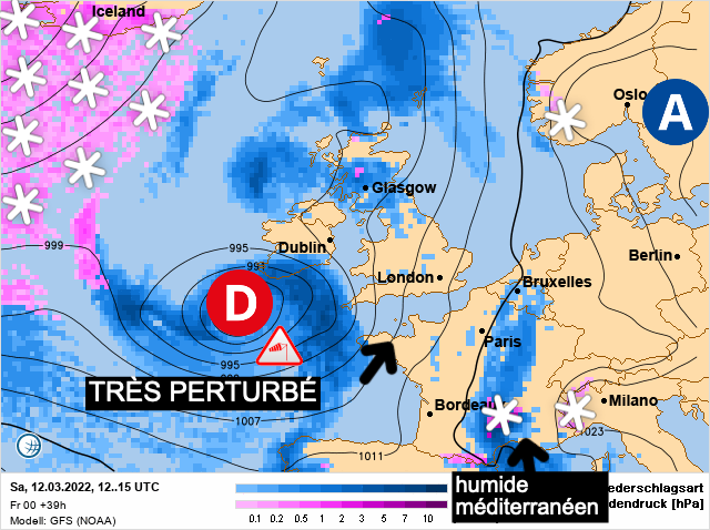 Carte météo Europe du 12/03/2022 à 1812