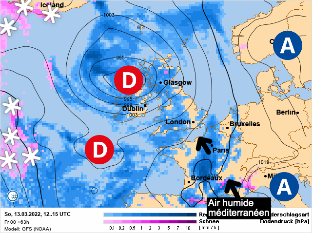 Carte météo Europe du 13/03/2022 à 1812