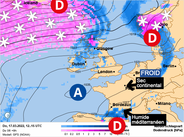 Carte météo Europe du 17/03/2022 à 1812