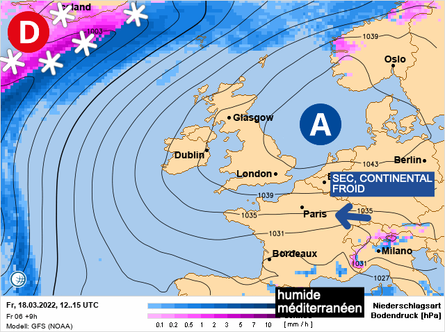Carte météo Europe du 18/03/2022 à 1812