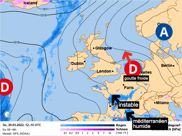 Carte météo Europe du 20/03/2022 à 1812