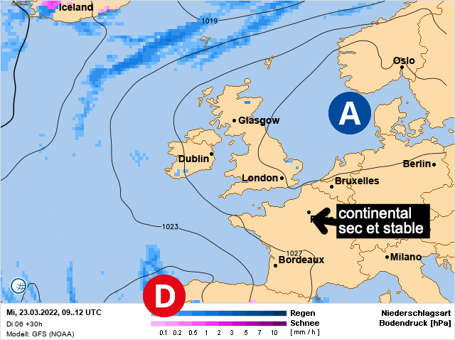 Carte météo Europe du 23/03/2022 à 1812