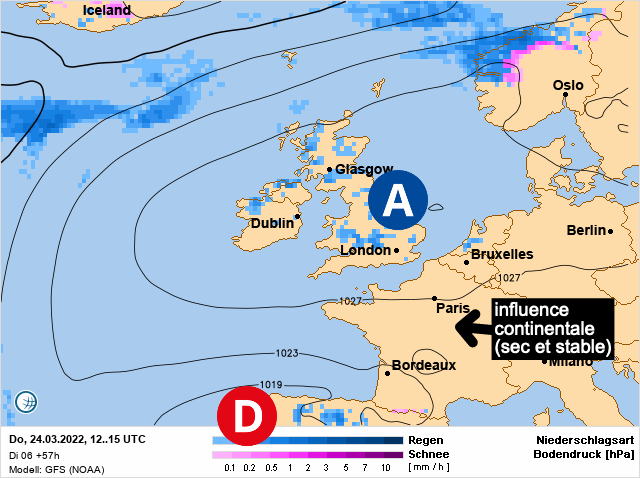 Carte météo Europe du 24/03/2022 à 1812