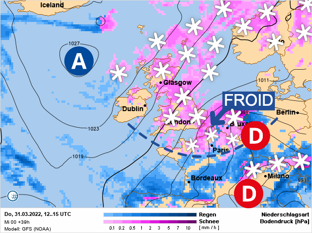 Carte météo Europe du 31/03/2022 à 1812