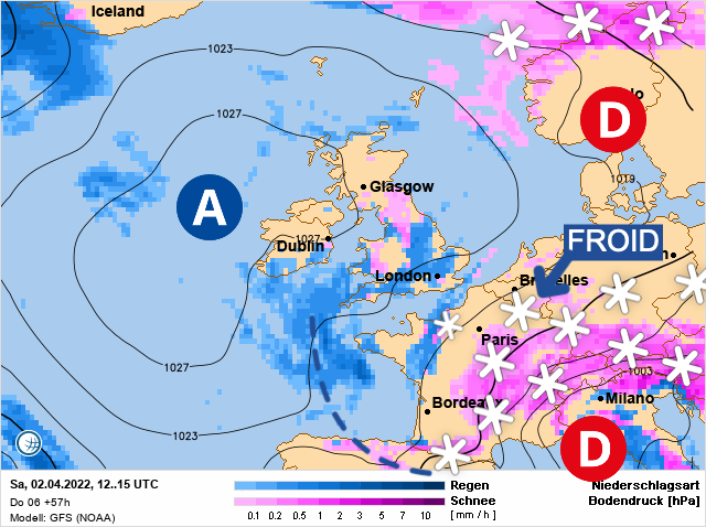 Carte météo Europe du 02/04/2022 à 1812
