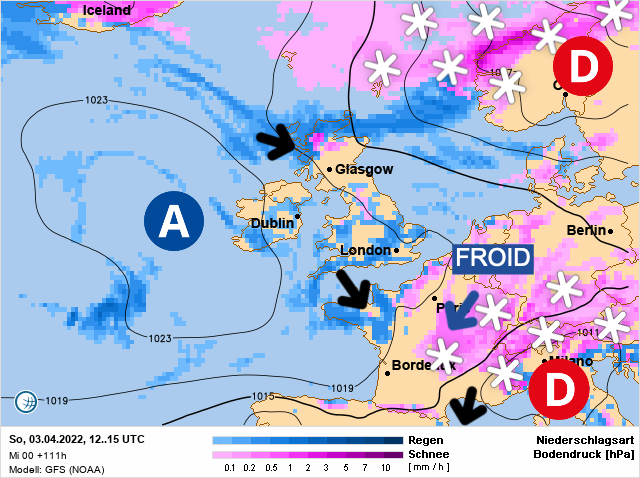 Carte météo Europe du 03/04/2022 à 1812