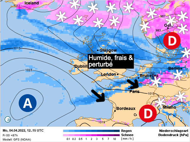 Carte météo Europe du 04/04/2022 à 1812