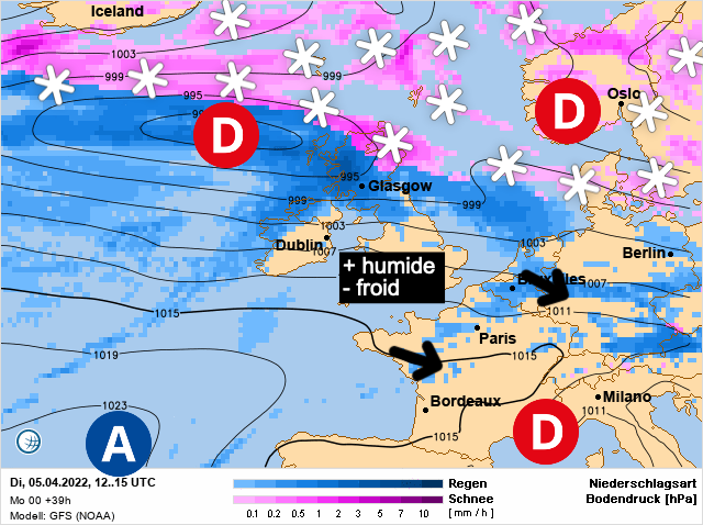 Carte météo Europe du 05/04/2022 à 1812