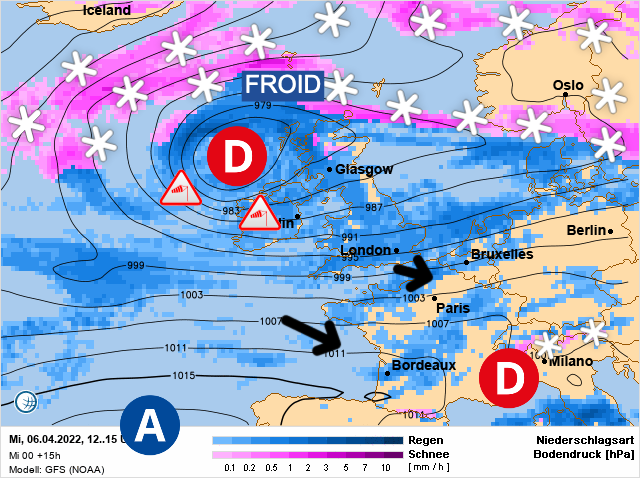 Carte météo Europe du 06/04/2022 à 1812