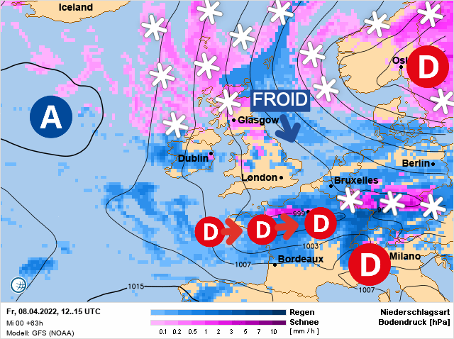 Carte météo Europe du 08/04/2022 à 1812