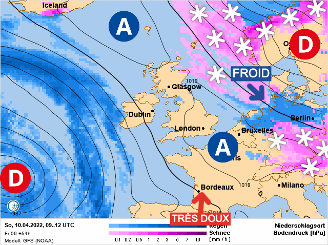 Carte météo Europe du 10/04/2022 à 1812