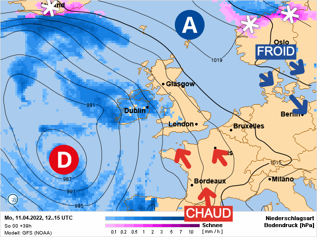 Carte météo Europe du 11/04/2022 à 1812