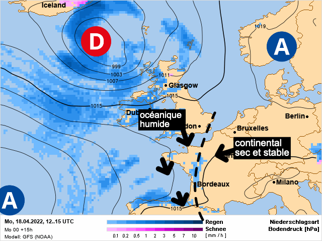 Carte météo Europe du 18/04/2022 à 1812