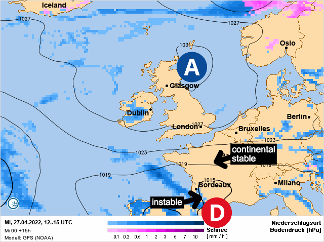 Carte météo Europe du 27/04/2022 à 1812