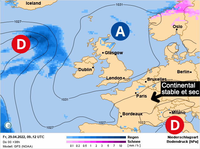 Carte météo Europe du 29/04/2022 à 1812
