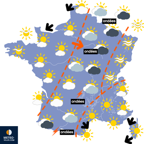 Carte météo de France du 29/04/2022 à 1812