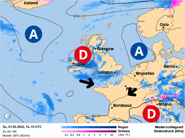 Carte météo Europe du 01/05/2022 à 1812