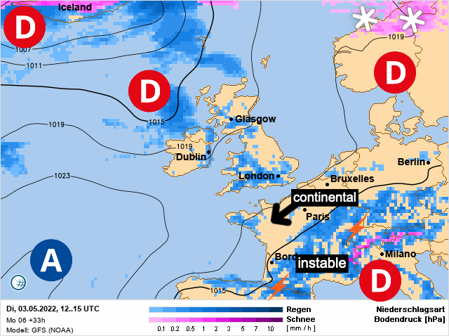 Carte météo Europe du 03/05/2022 à 1812