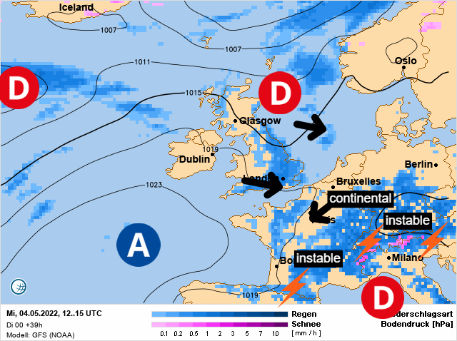 Carte météo Europe du 04/05/2022 à 1812