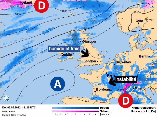 Carte météo Europe du 05/05/2022 à 1812