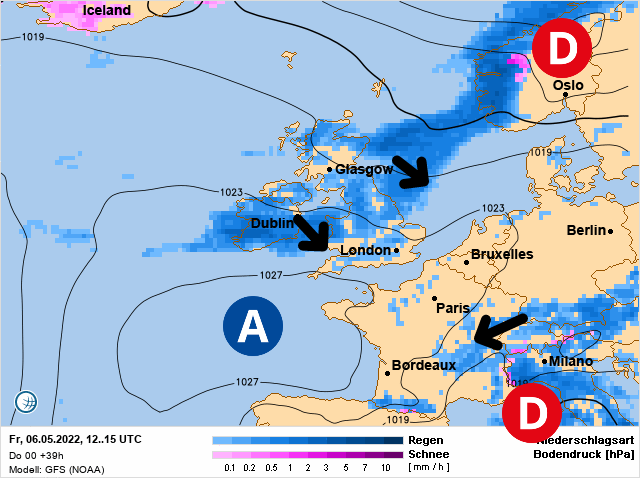 Carte météo Europe du 06/05/2022 à 1812