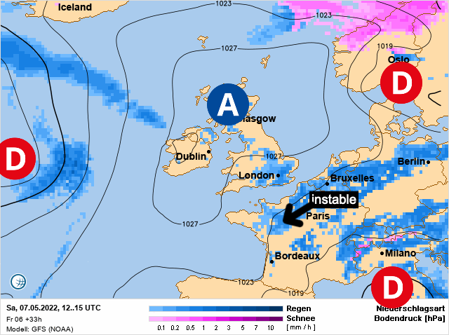 Carte météo Europe du 07/05/2022 à 1812