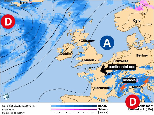 Carte météo Europe du 08/05/2022 à 1812