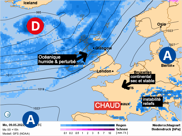 Carte météo Europe du 09/05/2022 à 1812