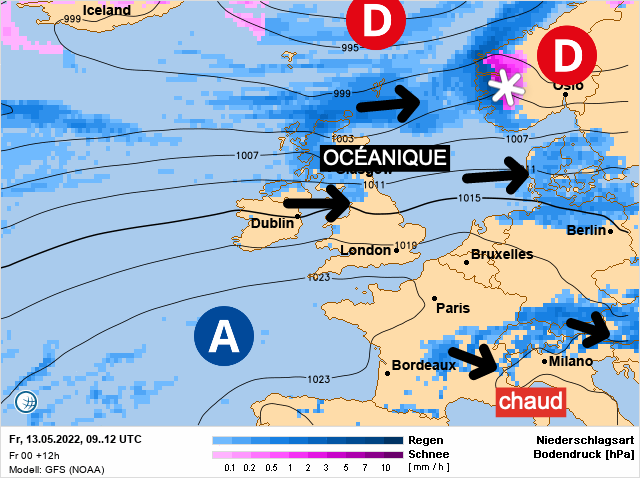 Carte météo Europe du 13/05/2022 à 1812