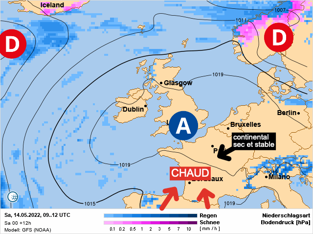 Carte météo Europe du 14/05/2022 à 1812