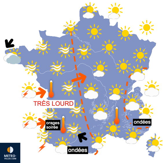 Orage et forte chaleur, puis basculement possible