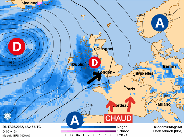 Carte météo Europe du 17/05/2022 à 1812