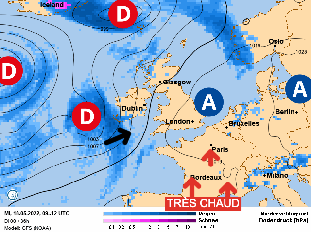 Carte météo Europe du 18/05/2022 à 1812