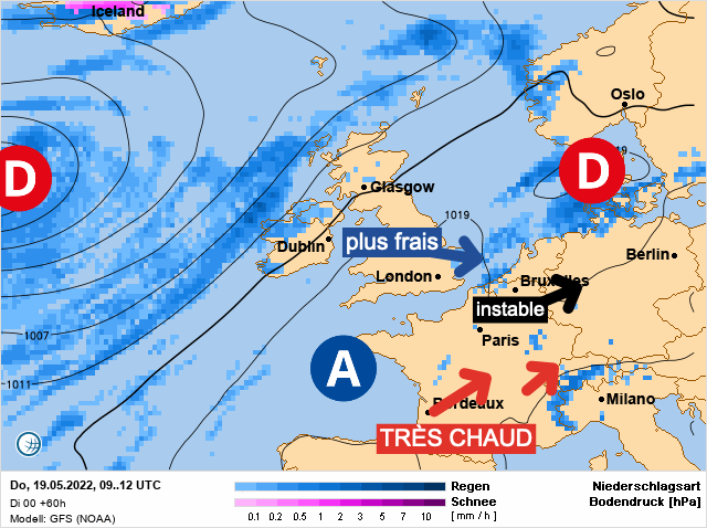 Carte météo Europe du 19/05/2022 à 1812
