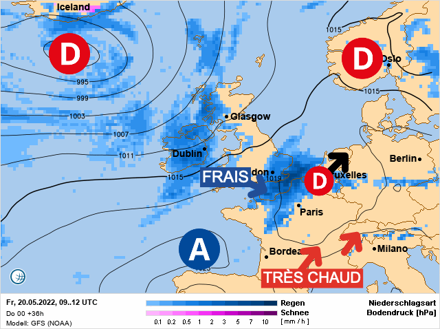 Carte météo Europe du 20/05/2022 à 1812