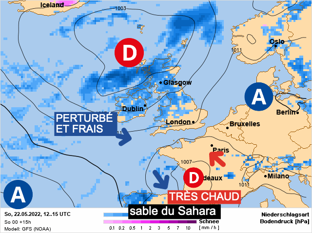 Carte météo Europe du 22/05/2022 à 1812