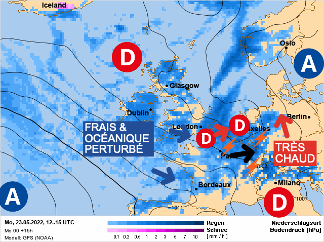 Carte météo Europe du 23/05/2022 à 1812