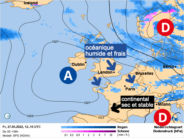 Carte météo Europe du 27/05/2022 à 1812