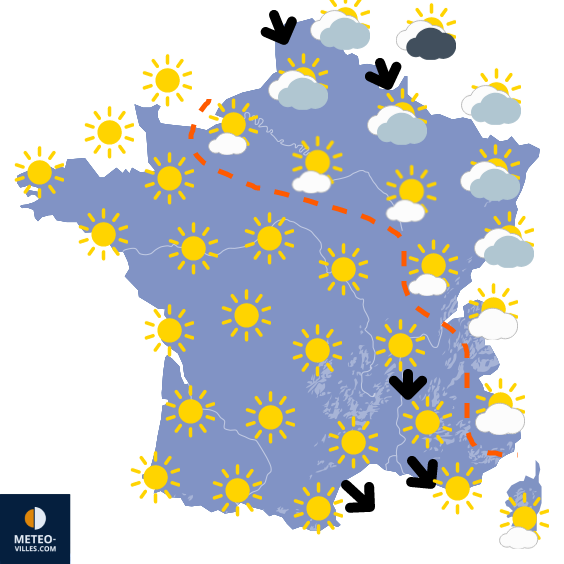 Carte de la situation météo