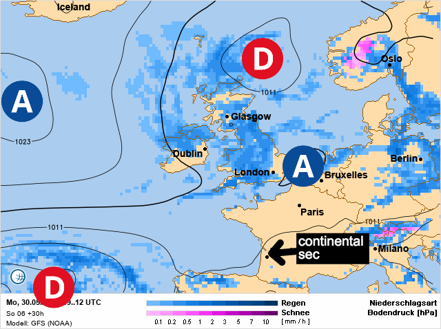 Carte météo Europe du 30/05/2022 à 1812