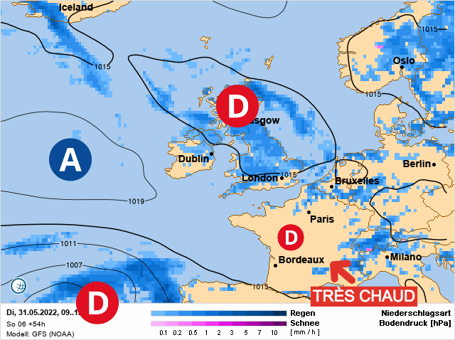 Carte météo Europe du 31/05/2022 à 1812
