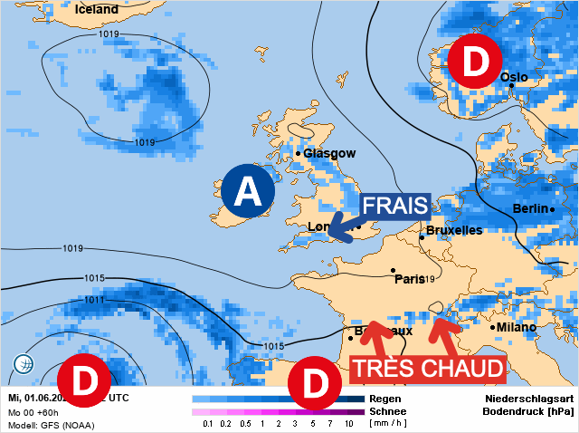 Carte météo Europe du 01/06/2022 à 1812