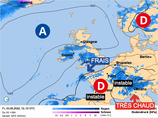 Carte météo Europe du 03/06/2022 à 1812